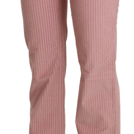 Pantalon hétéro de taille moyenne rose chic