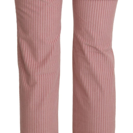 Pantalon hétéro de taille moyenne rose chic