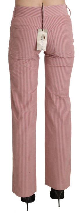 Pantalon hétéro de taille moyenne rose chic