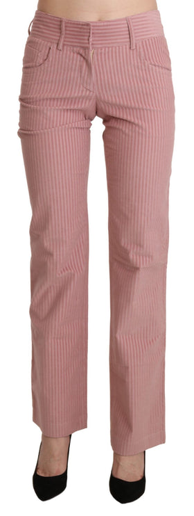 Pantalon hétéro de taille moyenne rose chic