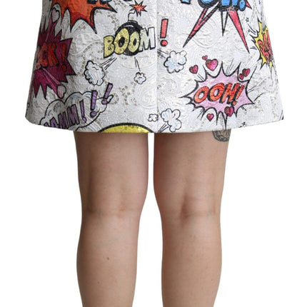 Chique cartoonbrokaat mini rok