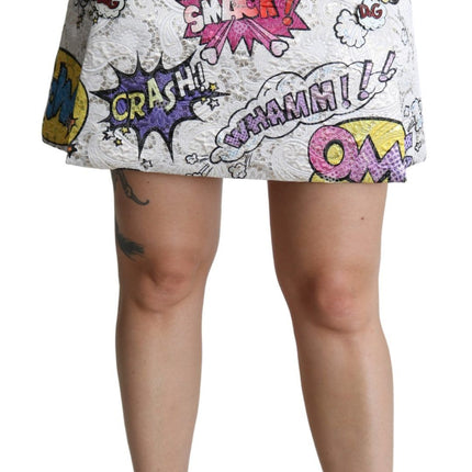 Chique cartoonbrokaat mini rok