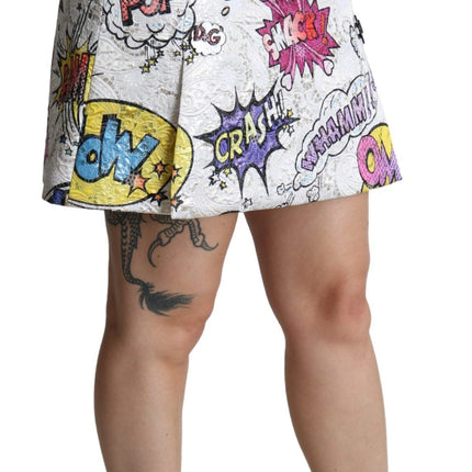 Chique cartoonbrokaat mini rok