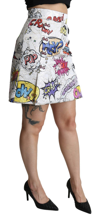 Chique cartoonbrokaat mini rok