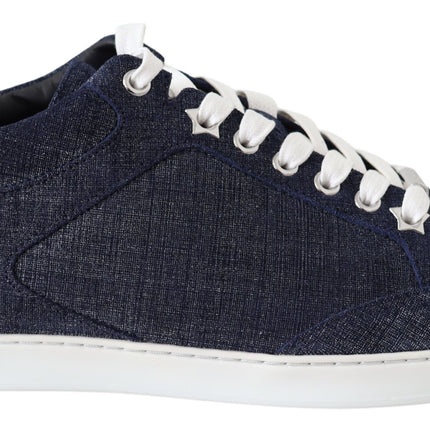 Sneaker in pelle scamosciata in denim blu slip-on chic