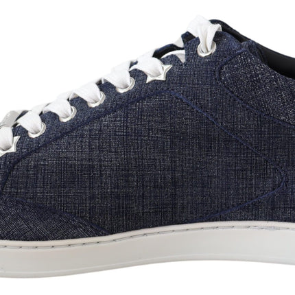 Sneaker in pelle scamosciata in denim blu slip-on chic