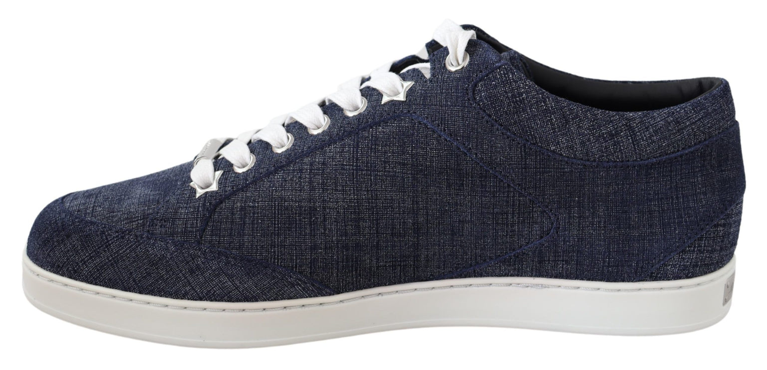 Sneaker in pelle scamosciata in denim blu slip-on chic