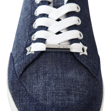 Sneaker in pelle scamosciata in denim blu slip-on chic