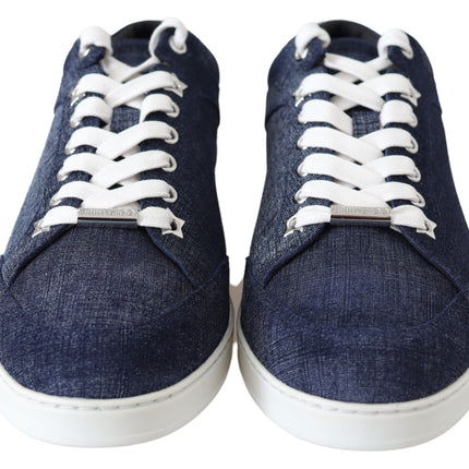 Sneaker in pelle scamosciata in denim blu slip-on chic