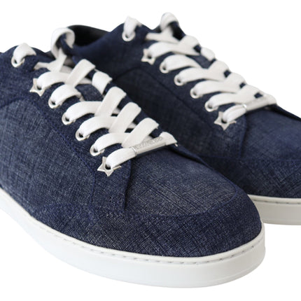 Sneaker in pelle scamosciata in denim blu slip-on chic