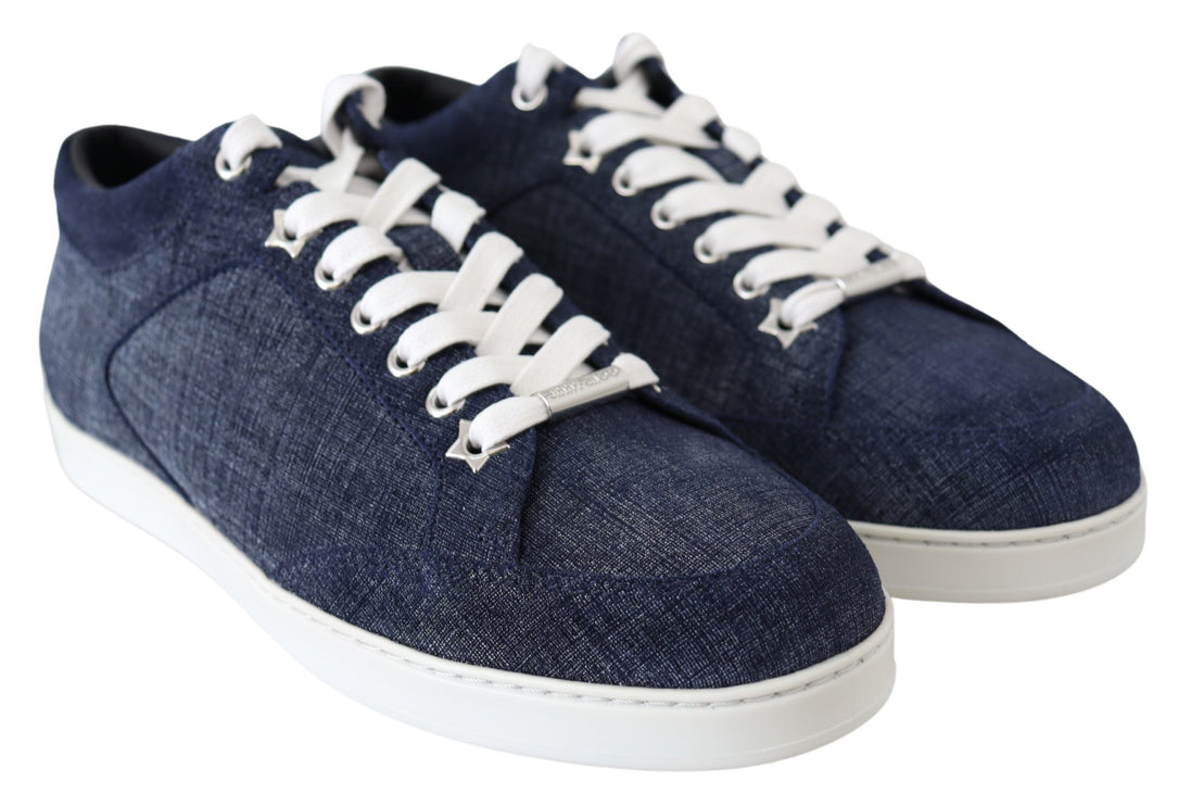 Sneaker in pelle scamosciata in denim blu slip-on chic