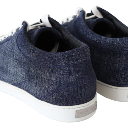 Sneaker in pelle scamosciata in denim blu slip-on chic