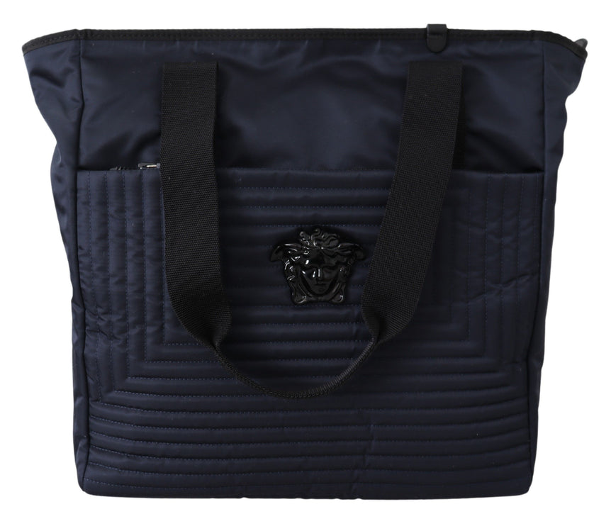 Elegant Blue Nylon Tote Bag