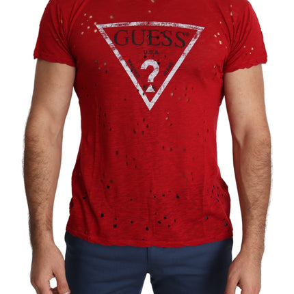 Tee de coton rouge rayonnant parfait pour le style quotidien