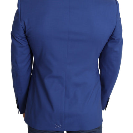 Veste de blazer martini en laine bleue exquise