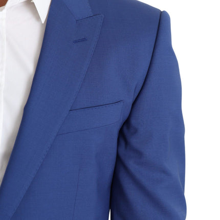 Veste de blazer martini en laine bleue exquise