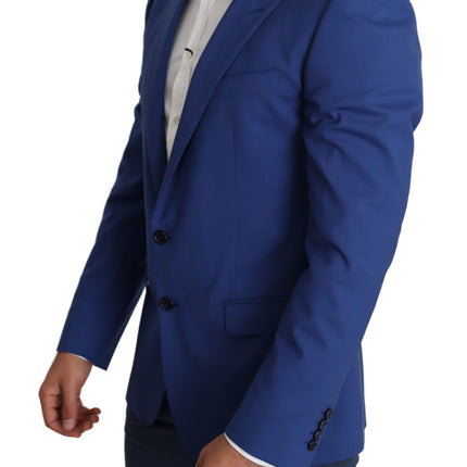 Veste de blazer martini en laine bleue exquise