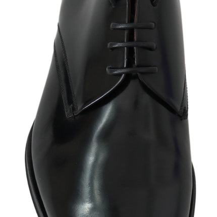 Elegant Black Leather Derby Shoes