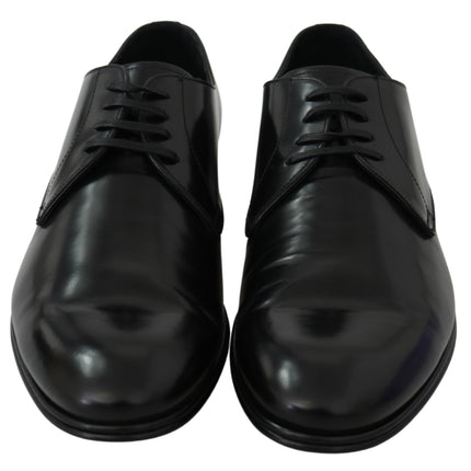 Elegant Black Leather Derby Shoes