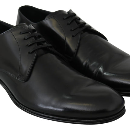 Elegant Black Leather Derby Shoes