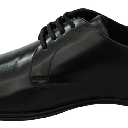 Elegant Black Leather Derby Shoes