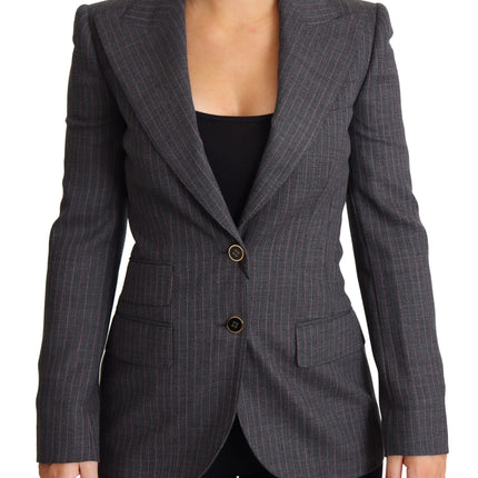 Elegante blazer de lana estira gris