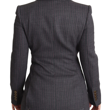 Elegante blazer de lana estira gris