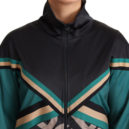 Veste de piste multicolore chic avec manie de logo