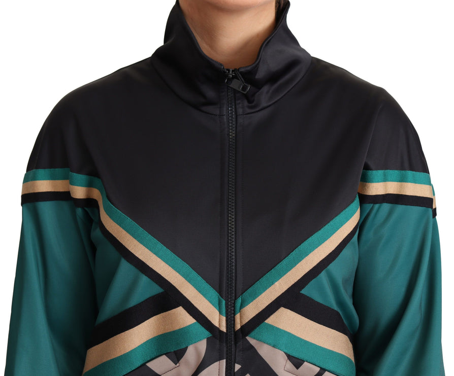 Veste de piste multicolore chic avec manie de logo