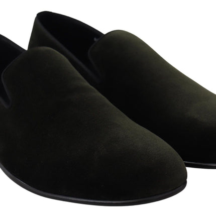 Elegante groene fluweel loafers