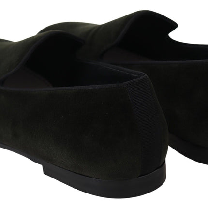 Elegante groene fluweel loafers