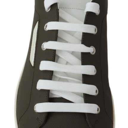 Sleek White Leather Low Top Sneakers