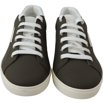 Sleek White Leather Low Top Sneakers