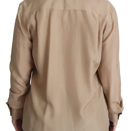 Elegante camicia di seta beige