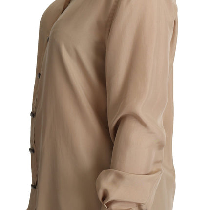 Elegante camicia di seta beige