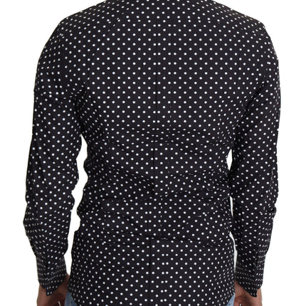 Elegant polka dot heren met lange mouwen shirt