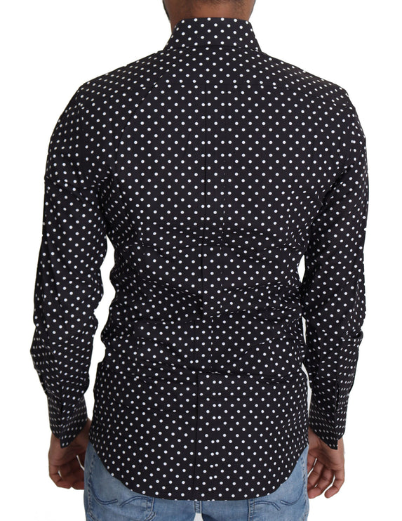 Elegant polka dot heren met lange mouwen shirt