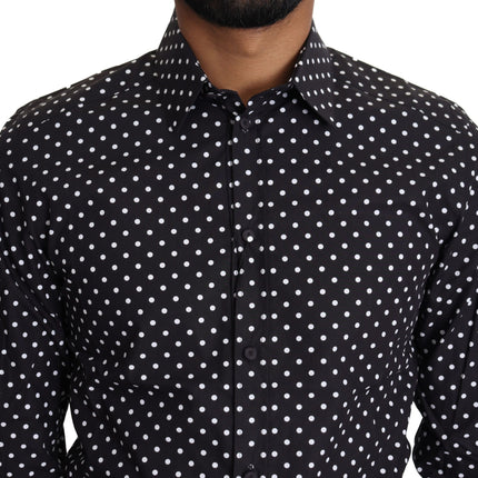 Elegant polka dot heren met lange mouwen shirt