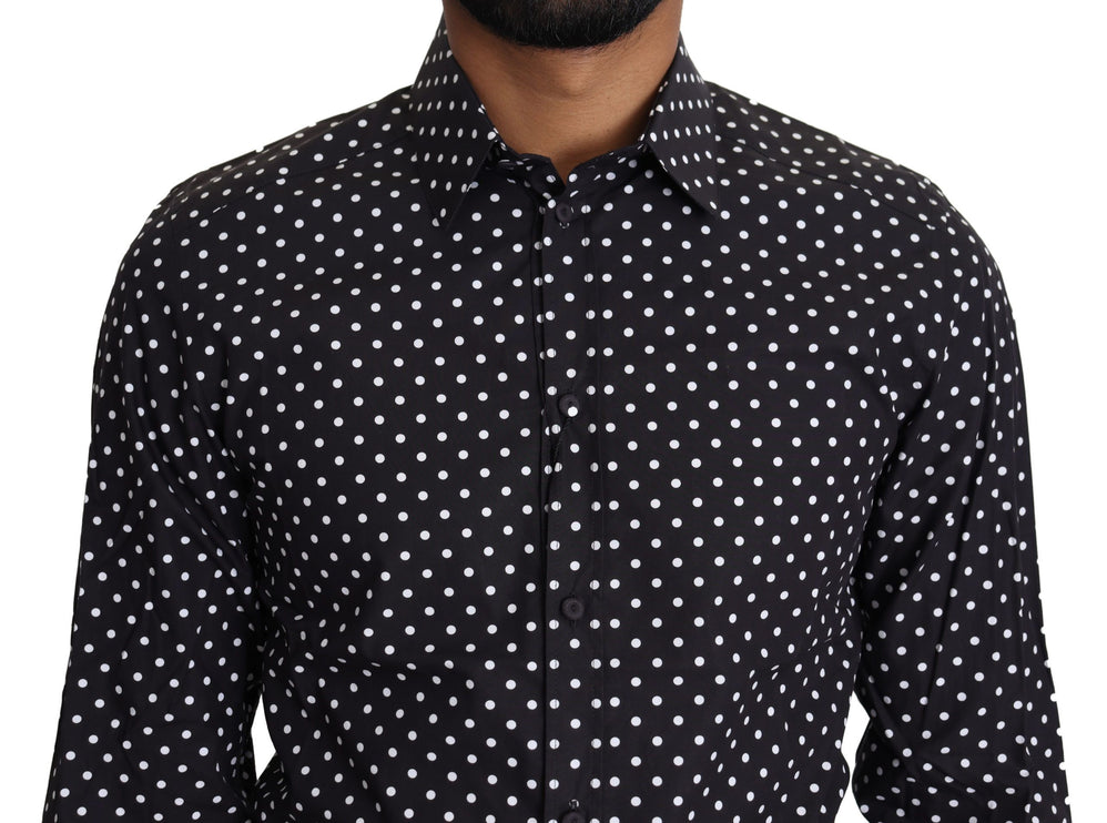 Elegant polka dot heren met lange mouwen shirt