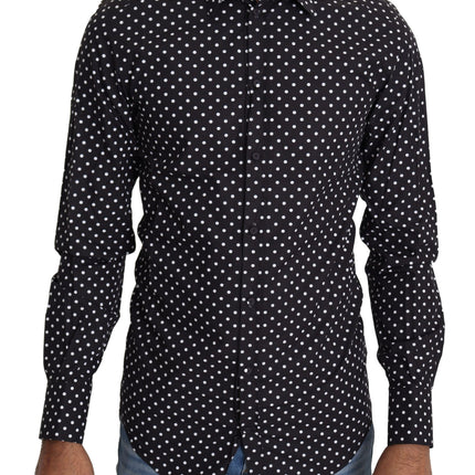 Elegant polka dot heren met lange mouwen shirt