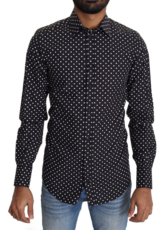 Elegant polka dot heren met lange mouwen shirt