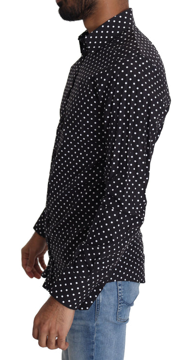 Elegant polka dot heren met lange mouwen shirt