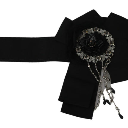 Ceinture de taille en cristal noir élégant