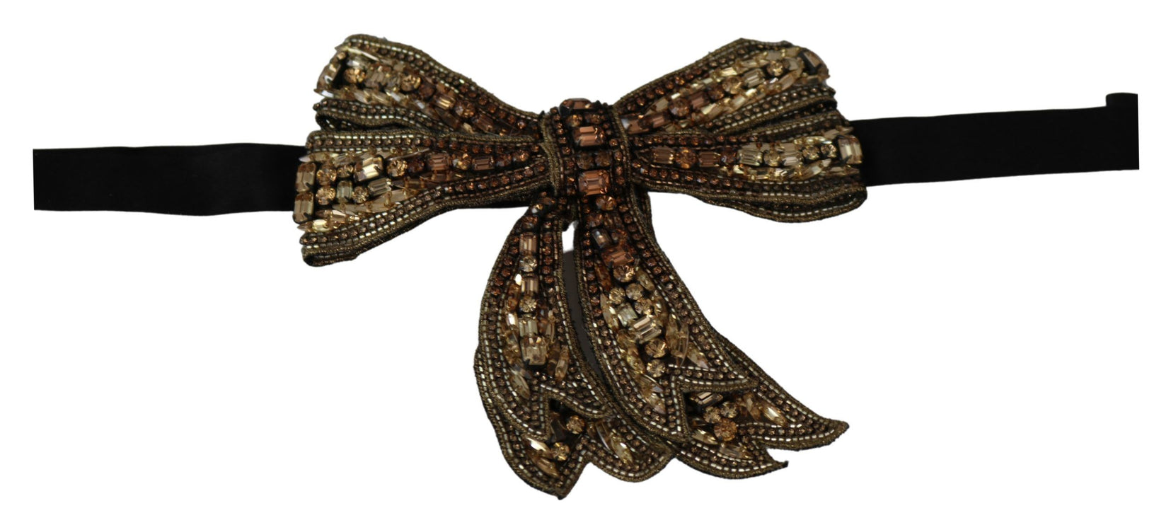 Papillon elegante in seta con strass