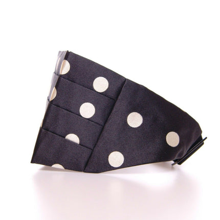 Elegant Silk Black Polka Dot Cummerbund