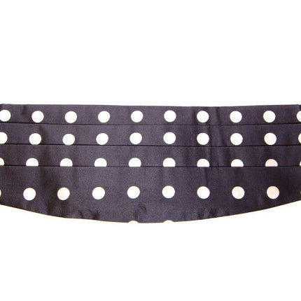 Elegant Silk Black Polka Dot Cummerbund