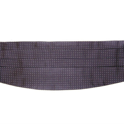 Elegant Black Silk Cummerbund with Polka Dots