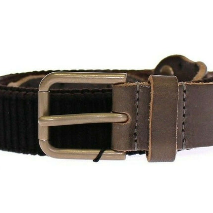 Elegant Leather-Cotton Fusion Men's Belt