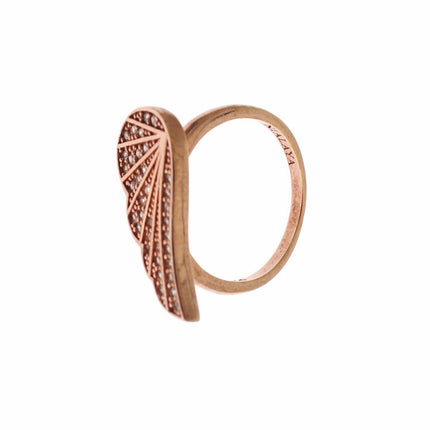 Elegant Pink Gold CZ Crystal Ring