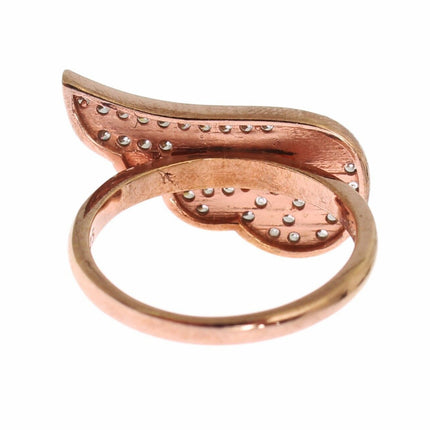 Elegant Pink Gold CZ Crystal Ring